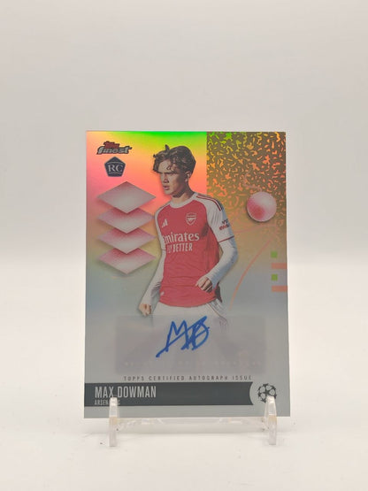 2025-26 TOPPS FINEST UEFA CLUB COMPETITIONS MAX DOWMAN ARSENAL AUTO RC