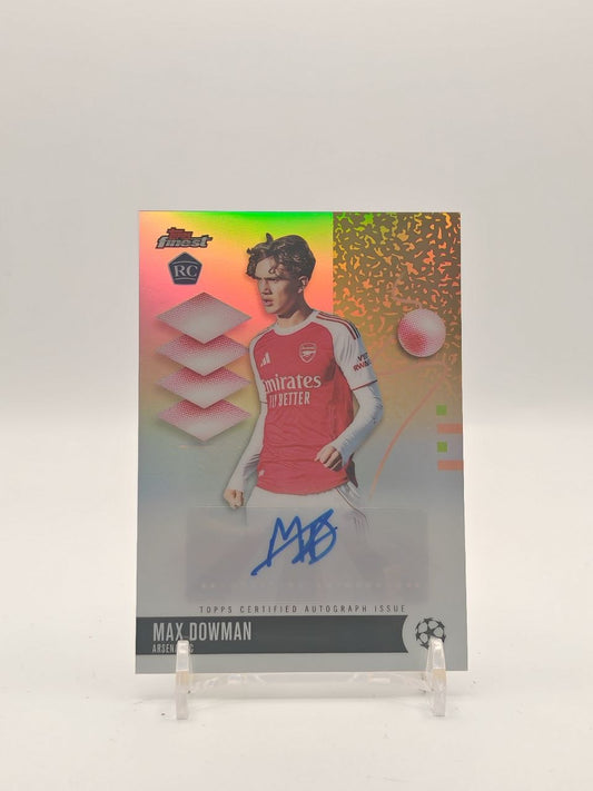2025-26 TOPPS FINEST UEFA CLUB COMPETITIONS MAX DOWMAN ARSENAL AUTO RC