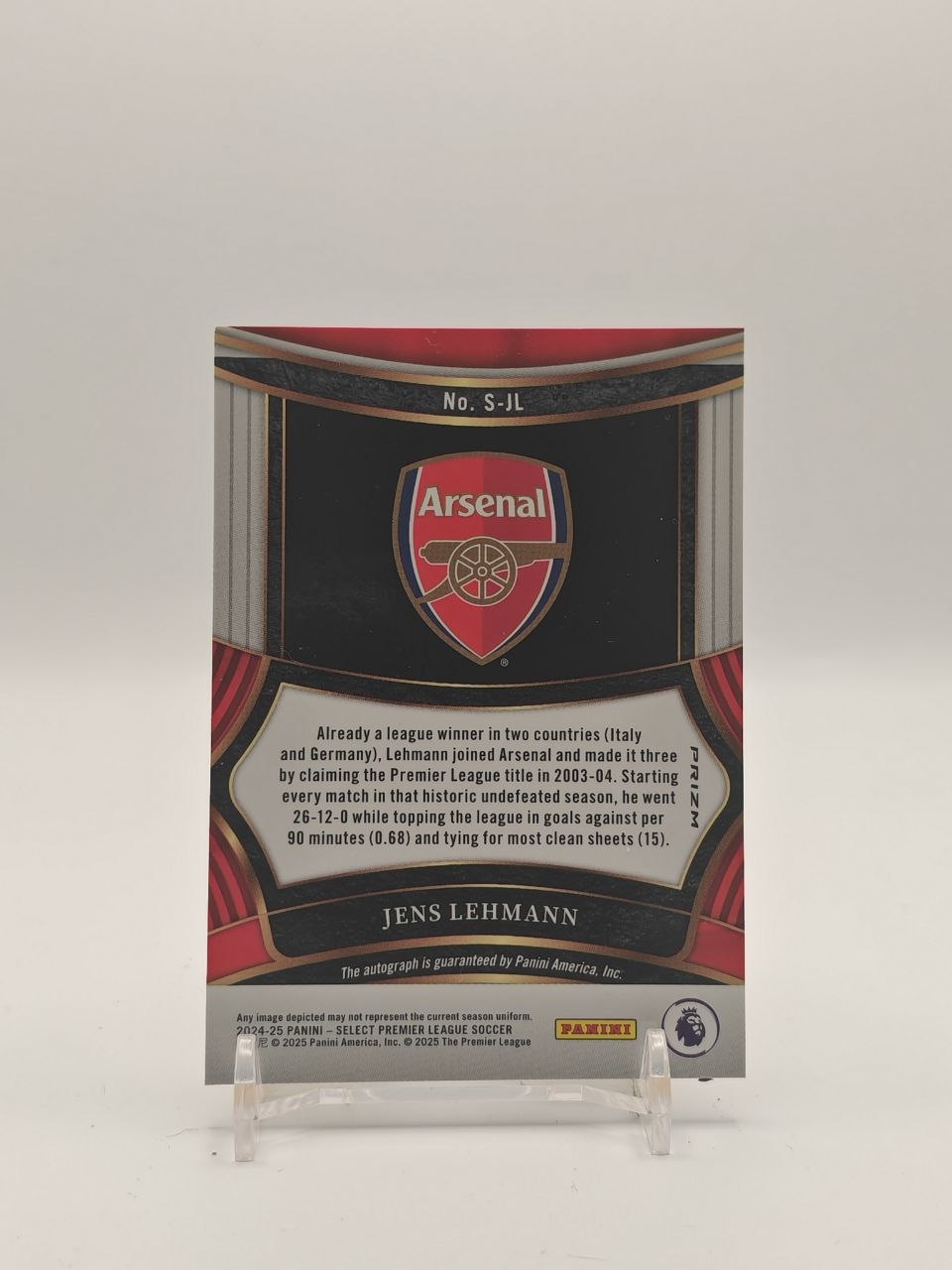 2024-25 PANINI SELECT PREMIER LEAGUE JENS LEHMANN ARSENAL AUTO