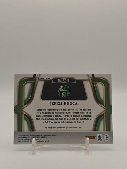 2025-26 PANINI SELECT SERIE A JÉRÉMIE BOGA SASSUOLO PITCHSIDE SIGNATURES AUTO