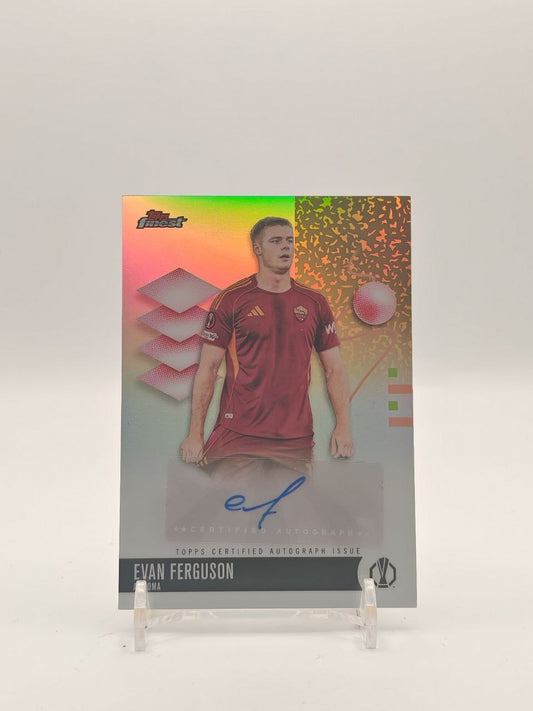 2025-26 TOPPS FINEST UEFA CLUB COMPETITIONS EVAN FERGUSON ROMA AUTO