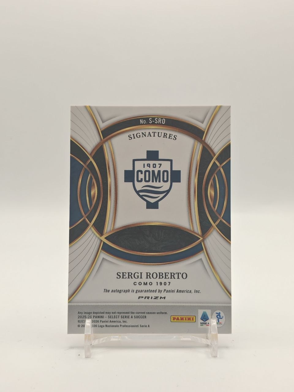 2025-26 PANINI SELECT SERIE A SERGI ROBERTO COMO SIGNATURES AUTO