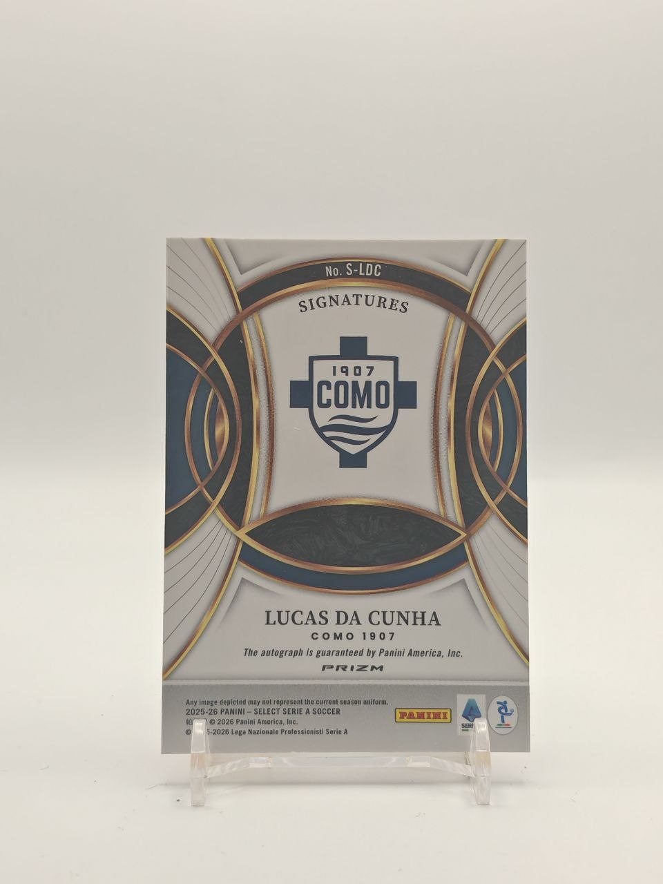 2025-26 PANINI SELECT SERIE A LUCAS DA CUNHA COMO SIGNATURES AUTO