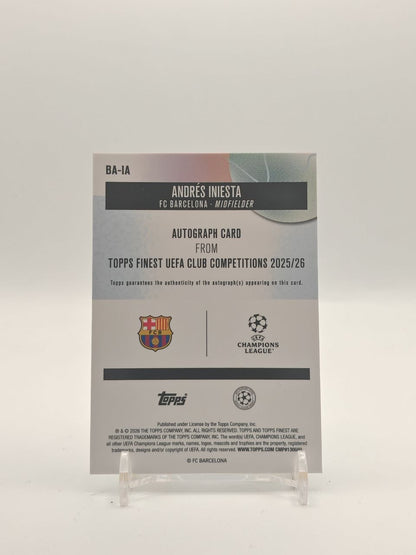 2025-26 TOPPS FINEST UEFA CLUB COMPETITIONS ANDRÉS INIESTA BARCELLONA AUTO 02/10