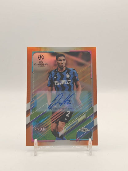 2020-21 TOPPS CHROME UEFA CHAMPIONS LEAGUE ACHRAF HAKIMI INTER AUTO ORANGE 19/25
