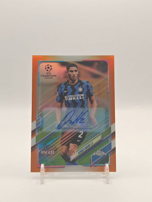 2020-21 TOPPS CHROME UEFA CHAMPIONS LEAGUE ACHRAF HAKIMI INTER AUTO ORANGE 19/25