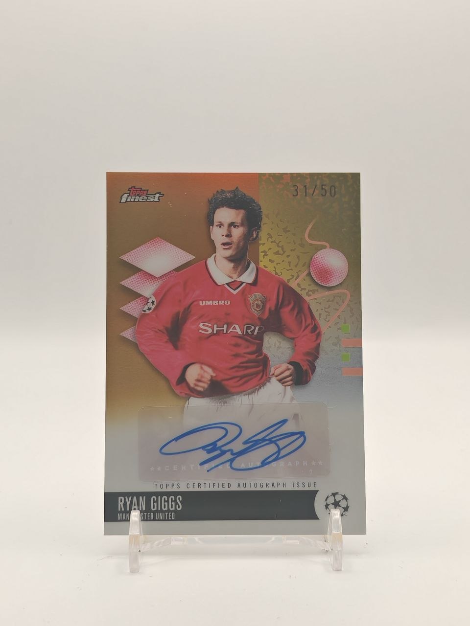 2025-26 TOPPS FINEST UEFA CLUB COMPETITIONS RYAN GIGGS MANCHESTER UNITED AUTO 31/50