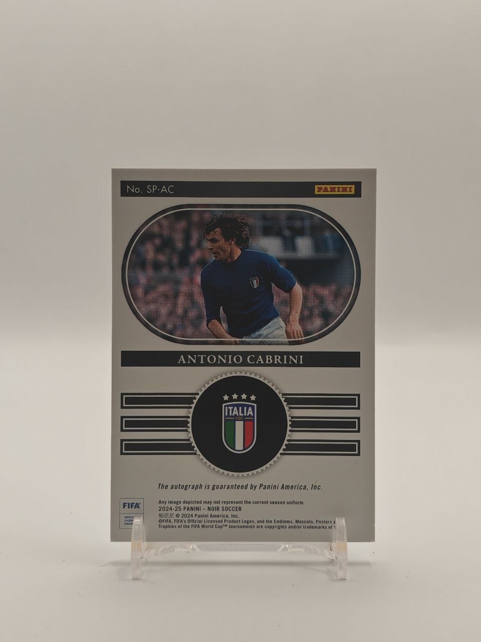 2024-25 PANINI NOIR ANTONIO CABRINI ITALIA SNAPSHOT SIGNATURES AUTO 53/99
