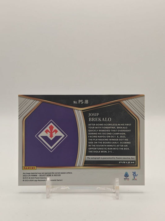 2023-24 PANINI SELECT SERIE A JOSIP BREKALO FIORENTINA PITCHSIDE SIGNATURES AUTO
