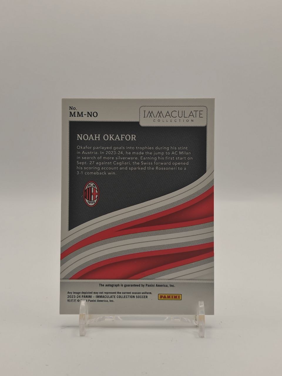 2023-24 PANINI IMMACULATE COLLECTION NOAH OKAFOR MILAN MODERN MARKS AUTO 14/49