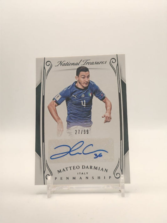2018 PANINI NATIONAL TREASURES MATTEO DARMIAN ITALIA PENMANSHIP AUTO 27/99