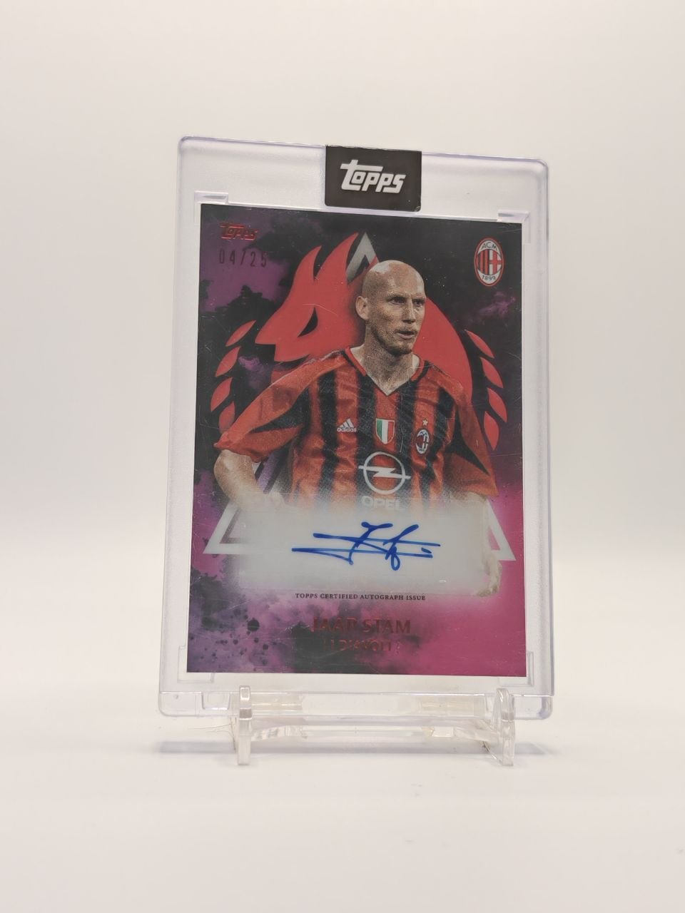 TOPPS AC MILAN 125 I DIAVOLI JAAP STAM AUTO 04/25