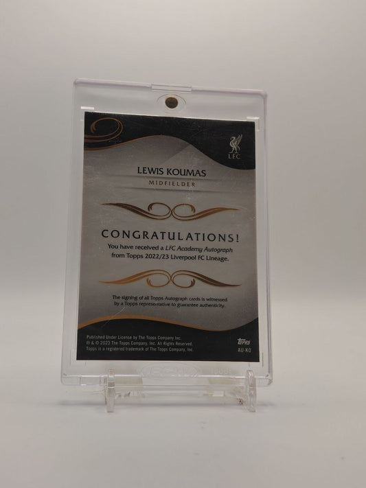 2022-23 TOPPS LIVERPOOL LINEAGE LEWIS KOUMAS LFC ACADEMY AUTO 1ST BOWMAN