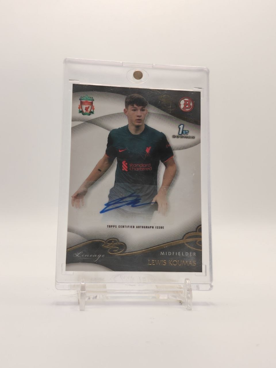2022-23 TOPPS LIVERPOOL LINEAGE LEWIS KOUMAS LFC ACADEMY AUTO 1ST BOWMAN