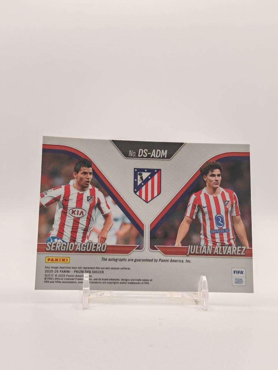 2025-26 PANINI PRIZM FIFA SERGIO AGÜERO JULIÁN ÁLVAREZ ATLÉTICO MADRID DUAL AUTO