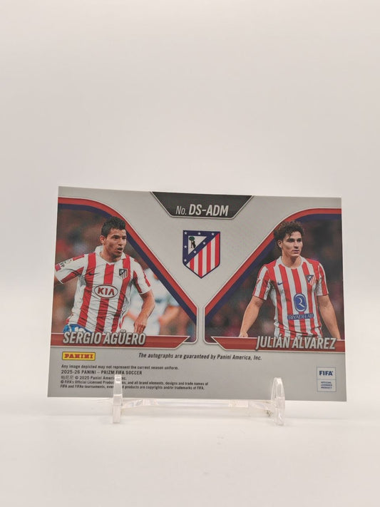 2025-26 PANINI PRIZM FIFA SERGIO AGÜERO JULIÁN ÁLVAREZ ATLÉTICO MADRID DUAL AUTO