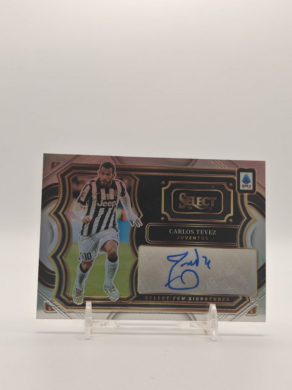 2025-26 PANINI SELECT SERIE A CARLOS TEVEZ JUVENTUS SELECT FEW SIGNATURES AUTO