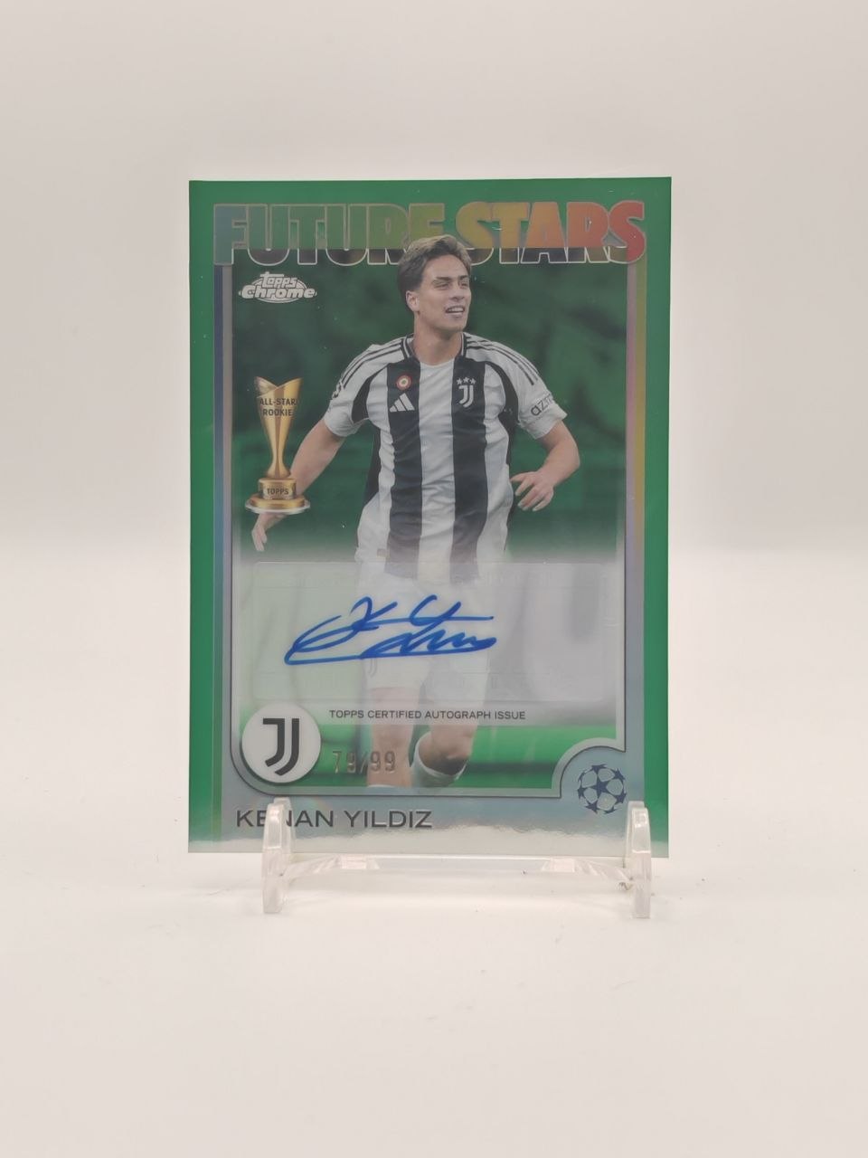 2024-25 TOPPS CHROME UEFA CLUB COMPETITIONS KENAN YILDIZ JUVENTUS FUTURE STARS AUTO 79/99