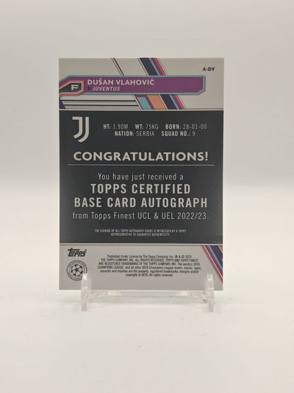 2022-23 TOPPS FINEST UEFA CLUB COMPETITIONS DUŠAN VLAHOVIĆ JUVENTUS AUTO 62/99