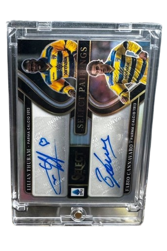 Lilian Thuram / Fabio Cannavaro Paires d'autographes doubles Panini Prizm Serie A 2022-23 Parme