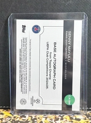 Senny Mayulu 2024-25 Topps Chrome UEFA RC Auto Refractor CA-SM PSG - Retro