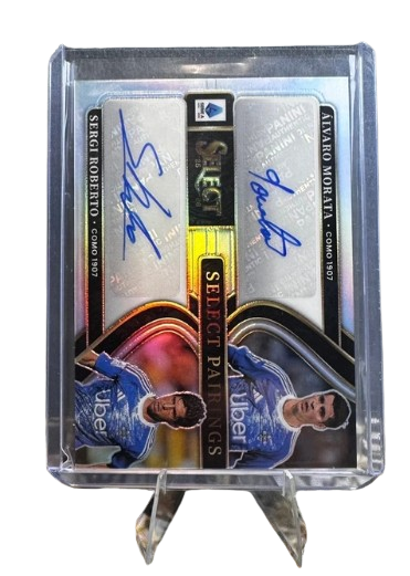 Álvaro Morata / Sergi Roberto 2024-25 Panini Select Serie A Select Pairings Dual Autograph SP-AS Como 1907
