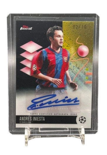 Andrés Iniesta 2025-26 Topps Finest UEFA Club Competitions Base Autograph BA-IA 02/10 FC Barcelona Midfielder Legend