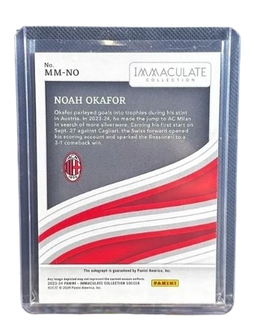 Noah Okafor 2023-24 Panini Immaculate Collection Soccer Modern Marks Autograph MM-NO 14/49 AC Milan Forward
