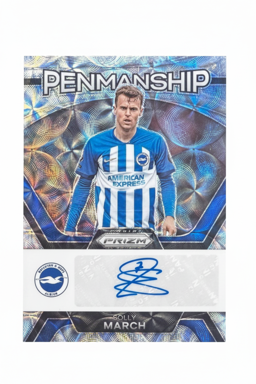 Solly March Auto Penmanship Panini Prizm fronte