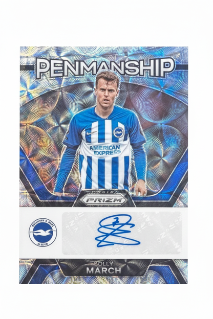 Solly March Auto Penmanship Panini Prizm fronte