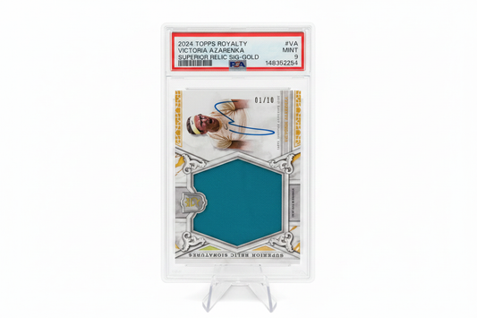 Victoria Azarenka 2024 Topps Royalty Tennis Superior Relic Signatures Gold #VA Auto Patch 01/10 PSA 9 - Fronte