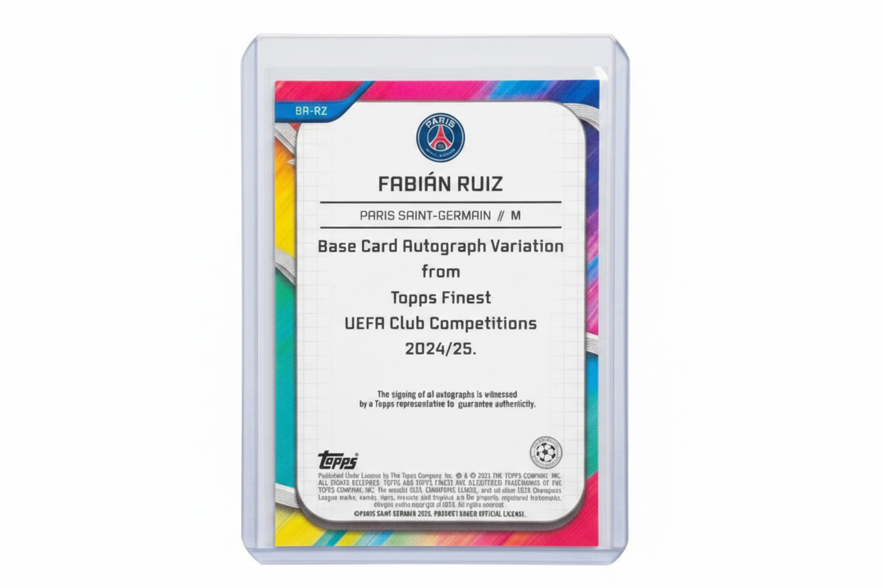 Fabián Ruiz Topps Finest UEFA Club Competitions 2024/25 BA-RZ - Retro carta