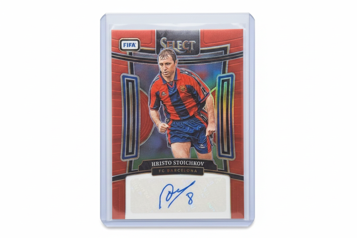 Hristo Stoichkov Panini Select FIFA 2023-24 Red - Fronte autografo