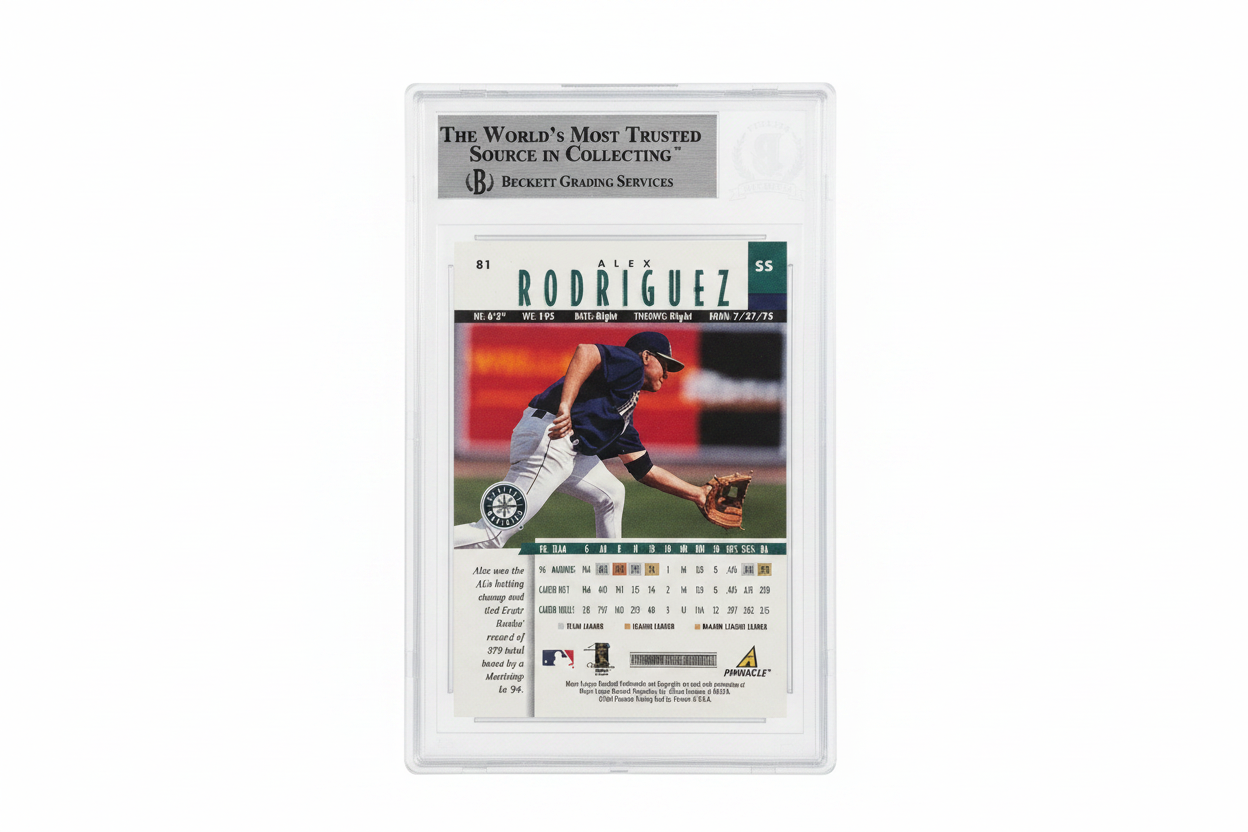 Alex Rodriguez 1997 Pinnacle New Pinnacle #81 Auto BGS Authentic Seattle Mariners - Retro