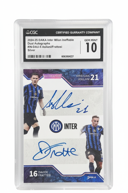 Asllani Frattesi Dual Auto Silver /10 CGC 10 DAKA Inter fronte