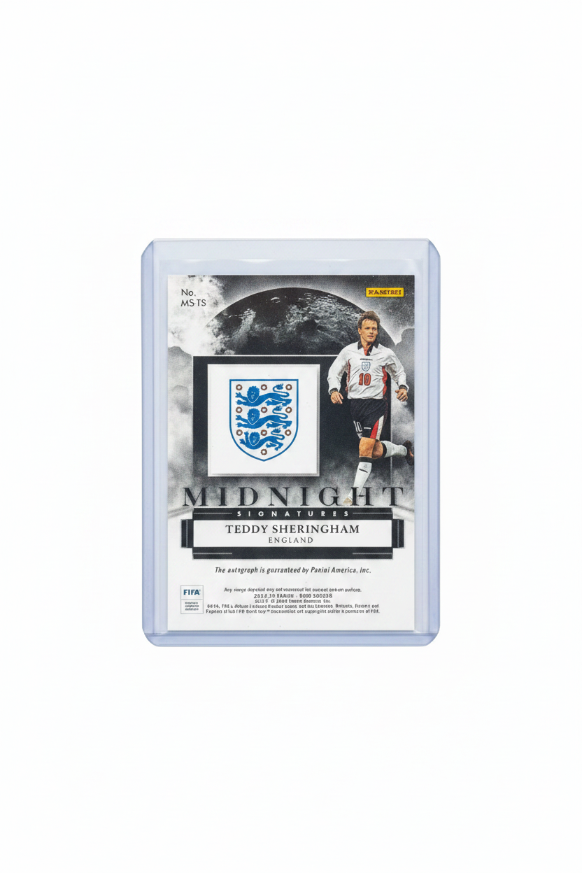 Teddy Sheringham Auto On Card - retro sfondo rimosso