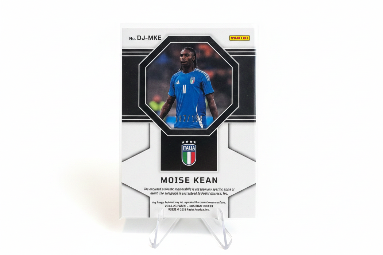 Moise Kean 2024-25 Panini Obsidian Dual Jersey Autograph /199 DJ-MKE Italy - Retro