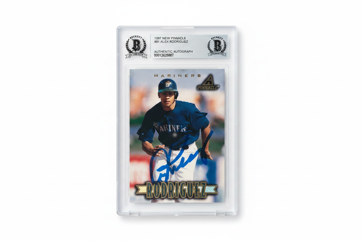 Alex Rodriguez 1997 Pinnacle New Pinnacle #81 Auto BGS Authentic Seattle Mariners - Fronte
