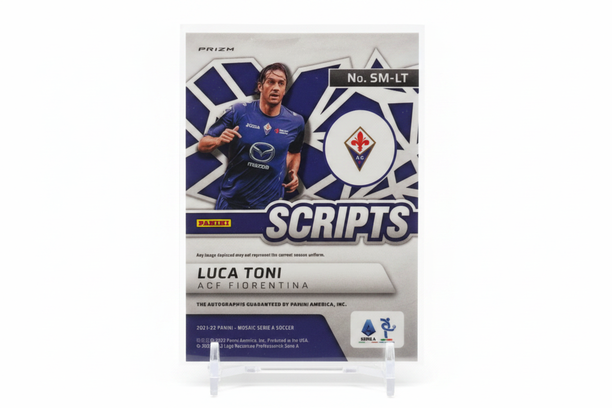 Luca Toni 2021-22 Panini Mosaic Serie A Scripts Mosaic Prizm Auto SM-LT Fiorentina - Retro