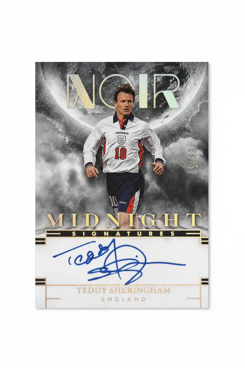 Teddy Sheringham Auto On Card - ottimizzata sfondo bianco
