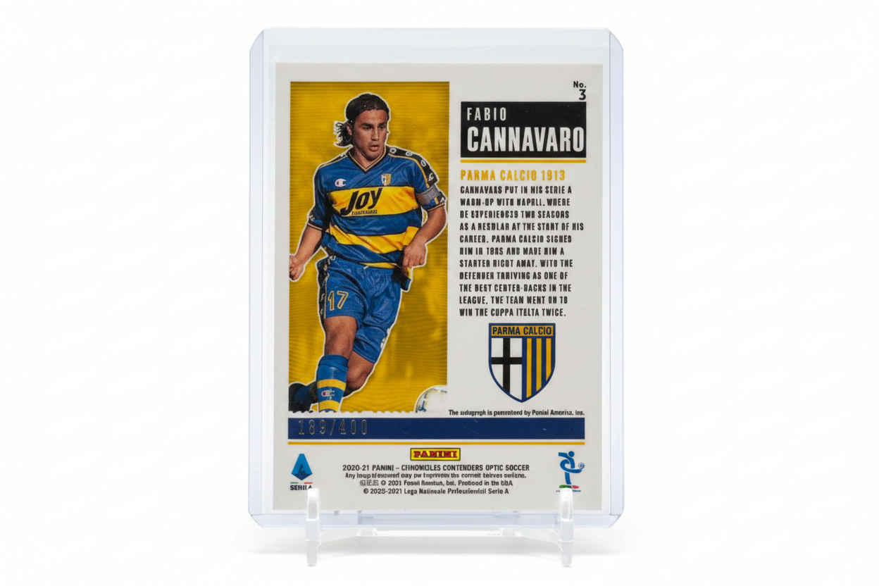 Fabio Cannavaro 2020-21 Panini Contenders Optic Historic Ticket Auto #3 176/199 Parma - Retro