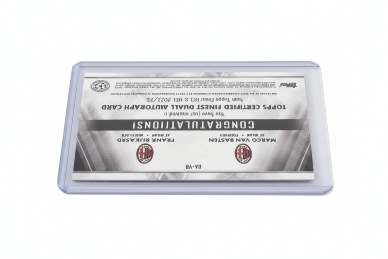 Marco Van Basten Frank Rijkaard 2022-23 Topps Finest UCC Dual Autograph DA-VR AC Milan - Retro