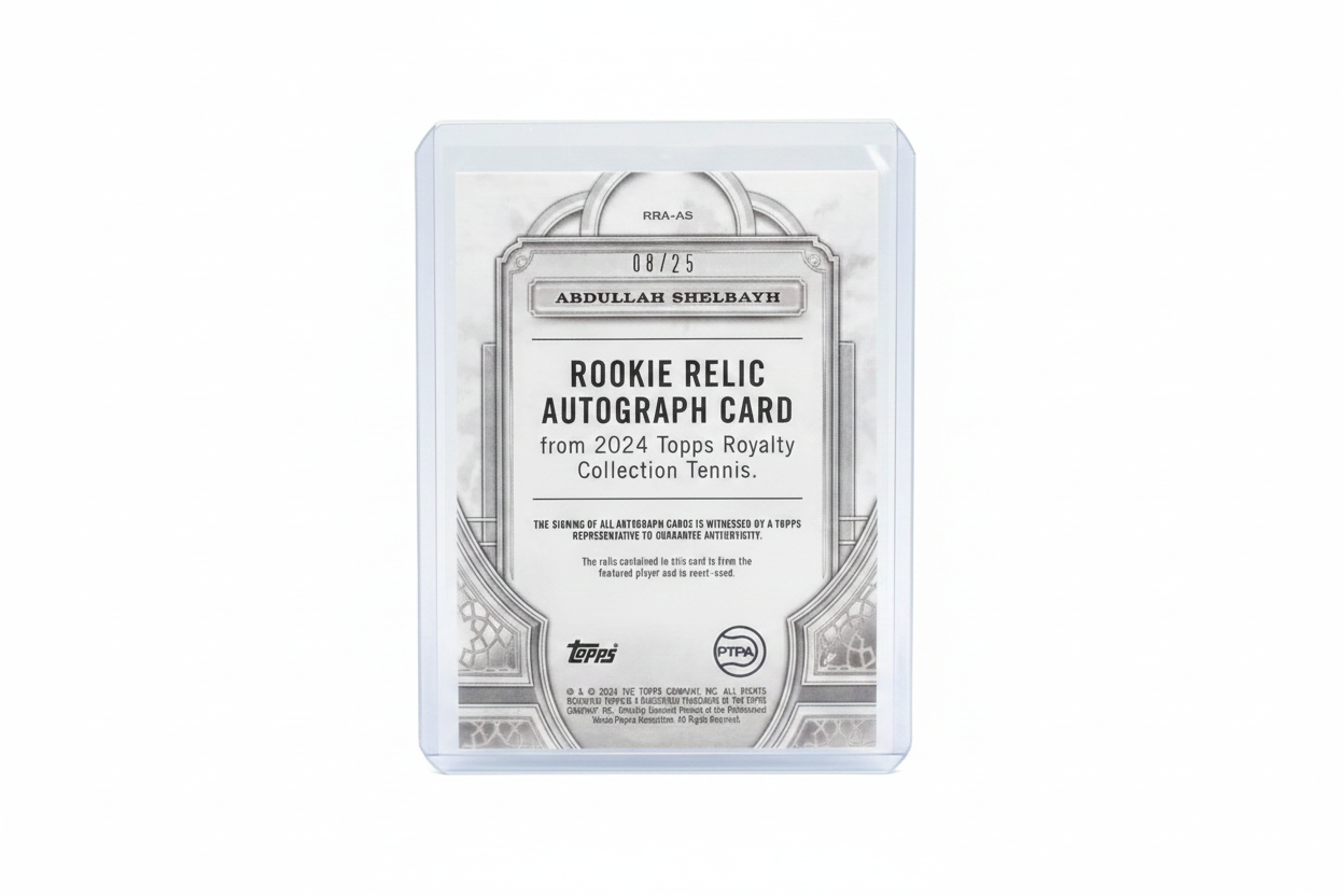 Abdullah Shelbayh 2024 Topps Royalty Collection Tennis Rookie Relic Autograph RRA-AS 08/25 - Retro