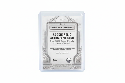 Abdullah Shelbayh 2024 Topps Royalty Collection Tennis Rookie Relic Autograph RRA-AS 08/25 - Retro