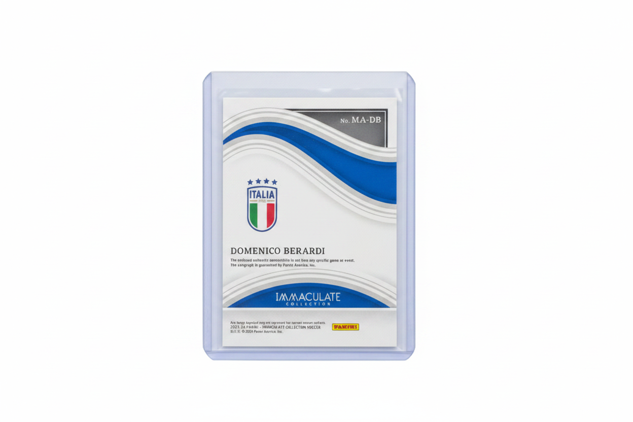 Domenico Berardi 2023-24 Panini Immaculate Collection Soccer Memorabilia Auto MA-DB 04/25 Italia - Retro