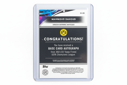 Mahmoud Dahoud 2021-22 Topps Finest UEFA Champions League Base Card Autograph BA-MD Borussia Dortmund - Retro