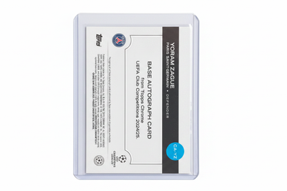 Yoram Zague 2024-25 Topps Chrome UEFA Club Competitions Base Autograph Refractor CA-YZ PSG RC - Retro