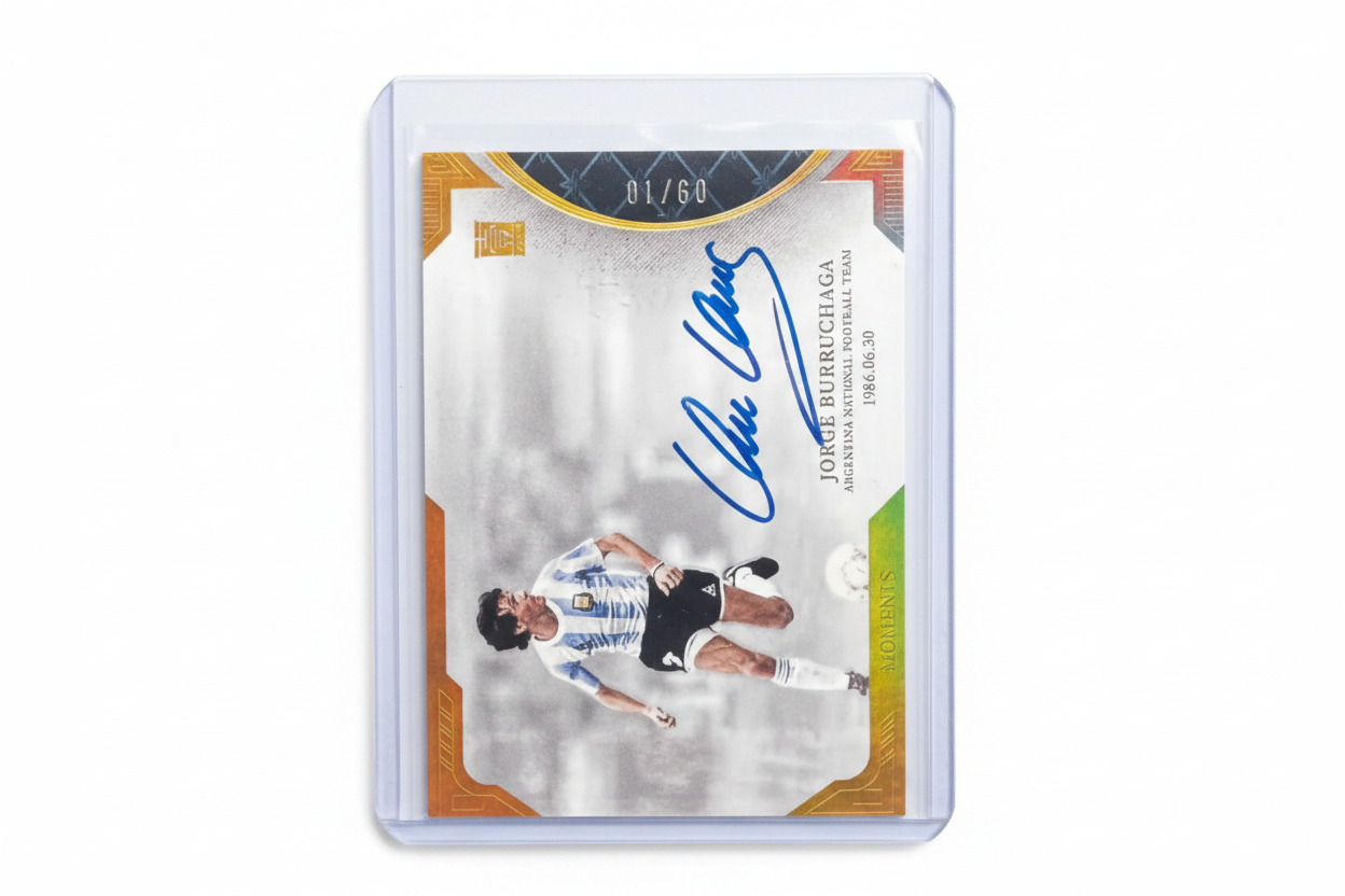 Jorge Burruchaga 2022 Fansmall Moments Autograph On-Card MO-JBU 01/60 Argentina - Fronte