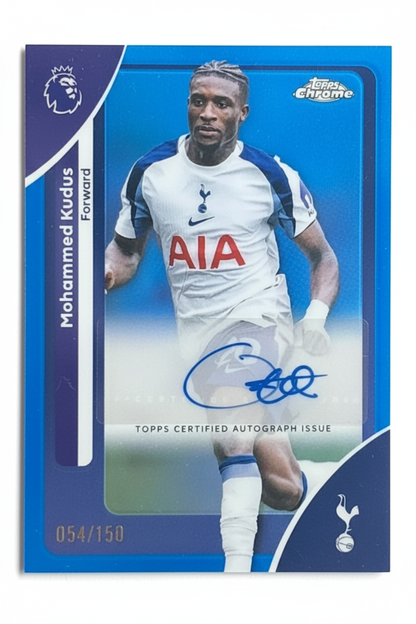 Mohammed Kudus Auto Blue Refractor /150 Topps Chrome fronte