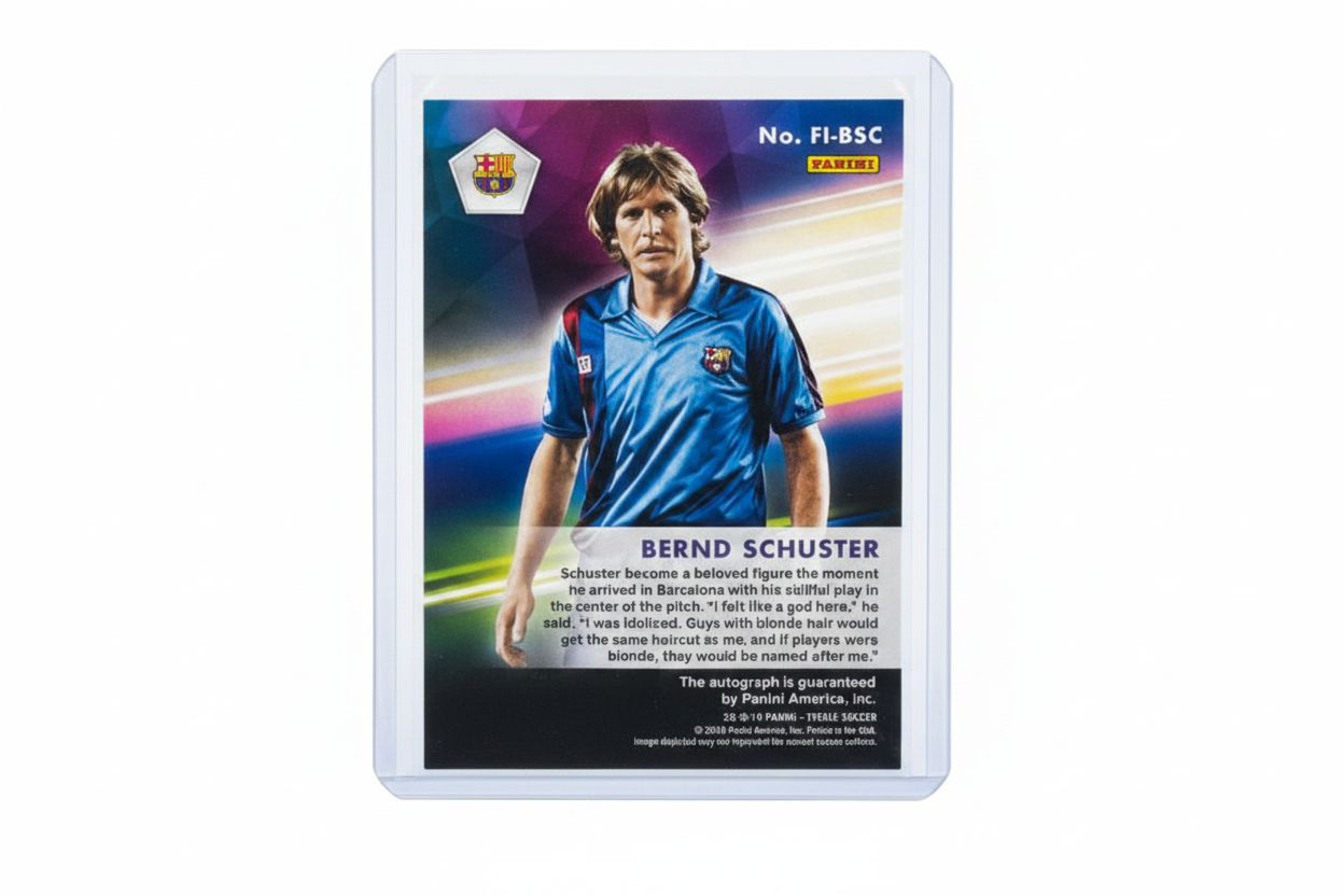 Bernd Schuster 2018-19 Panini Treble Soccer First Ink Auto FI-BSC 080/199 FC Barcelona - Retro
